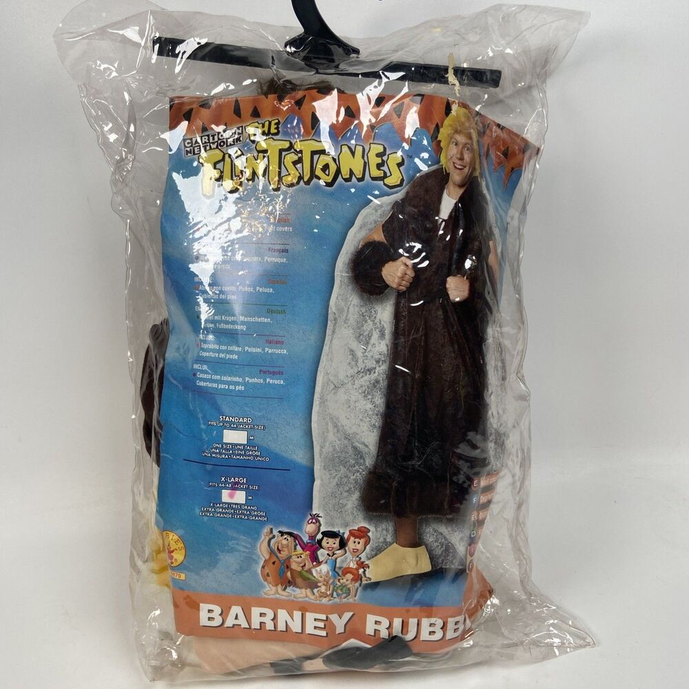 Cartoon Network Flintstone Barney Rubble Costume Size Adult XL New & Unworn